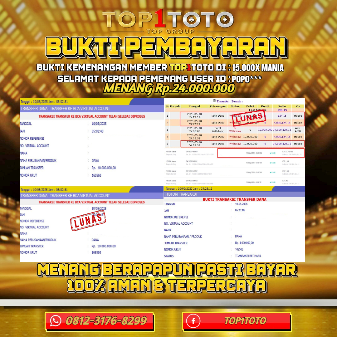 TOP1TOTO JACKP0T SLOT 15.000x MANIA Rp.24.000.000 - LUNAS USER ID : POPO***